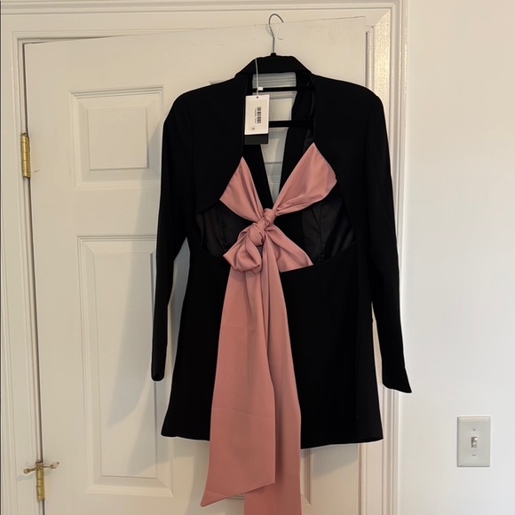 NWT I am the Present Blazer Dress with Pink Satin Bow - Picture 2 of 6
